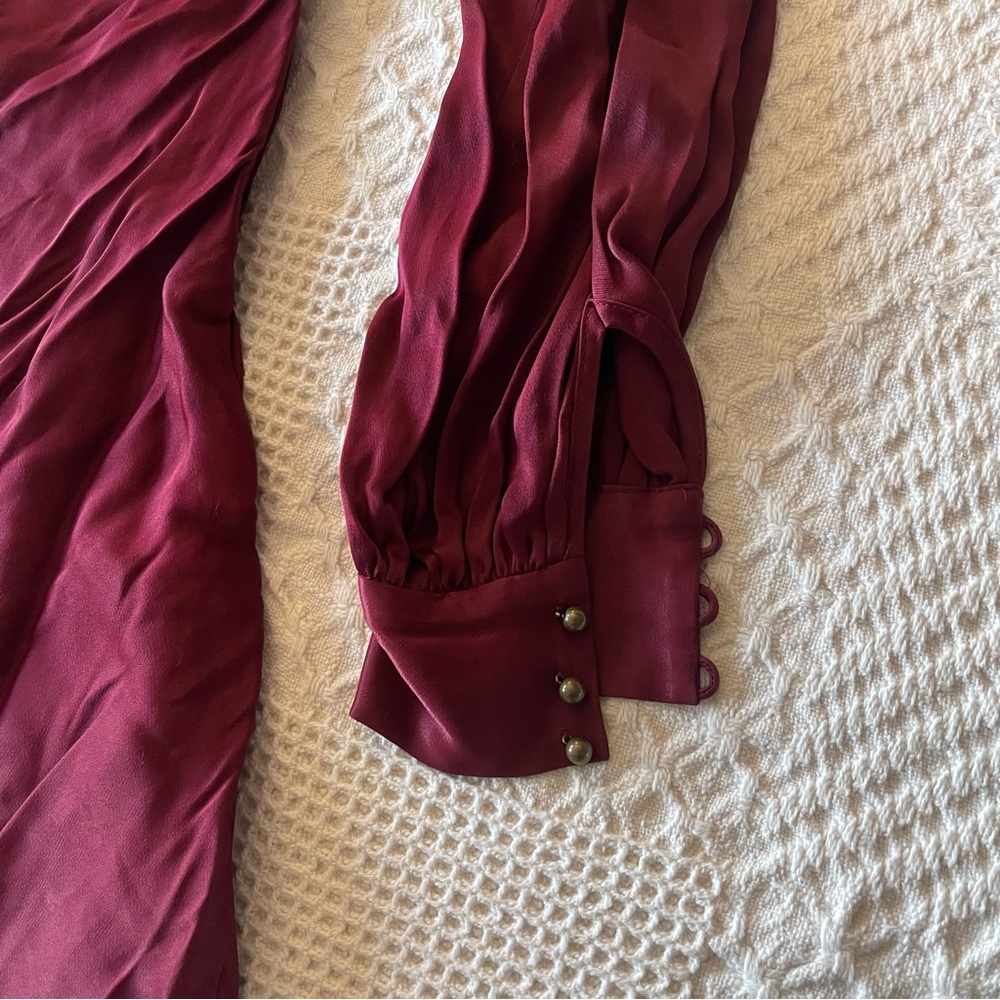 Zimmermann Burgundy One Shoulder Mini Dress - Picture 5 of 8